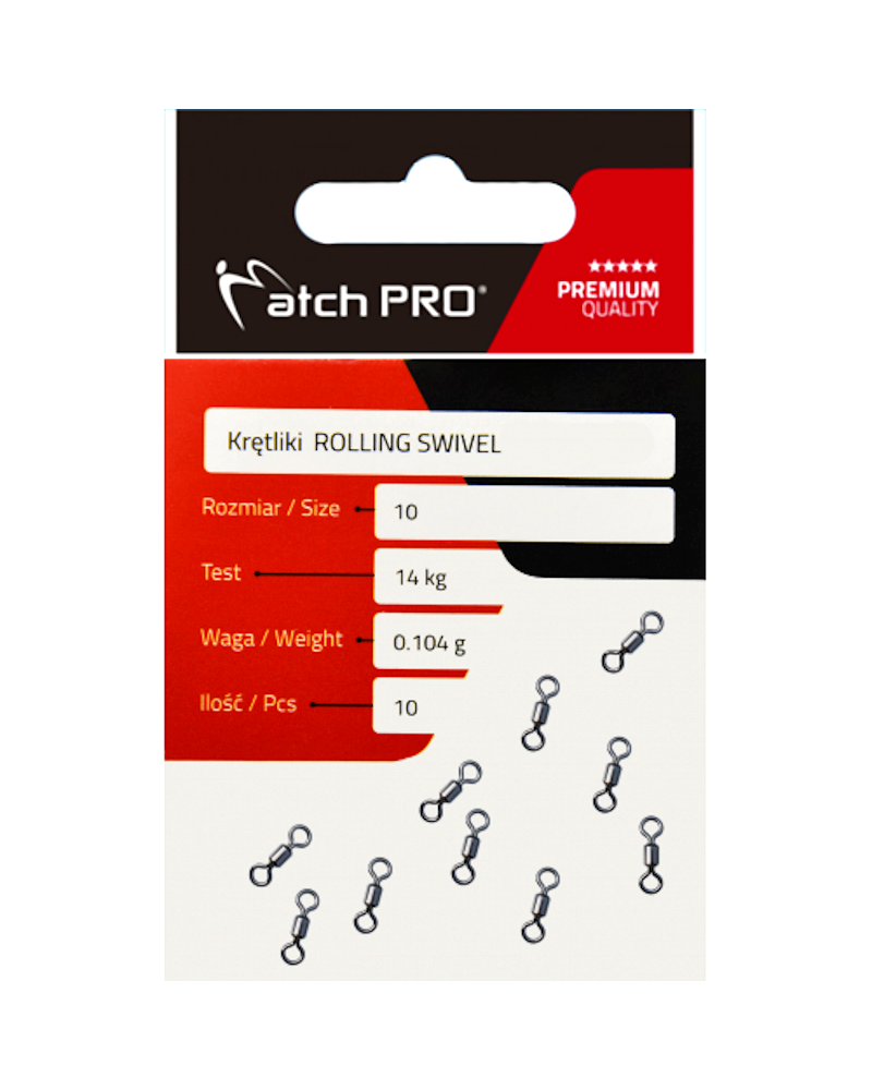 Krętliki Matchpro Rolling Swivel Nr 10 14kg 10szt.