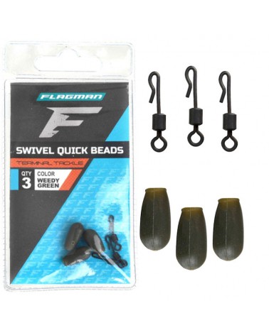 Łącznik Flagman Do Wymiany Przyponu Method Feeder Swivel Quick Beads 3szt.
