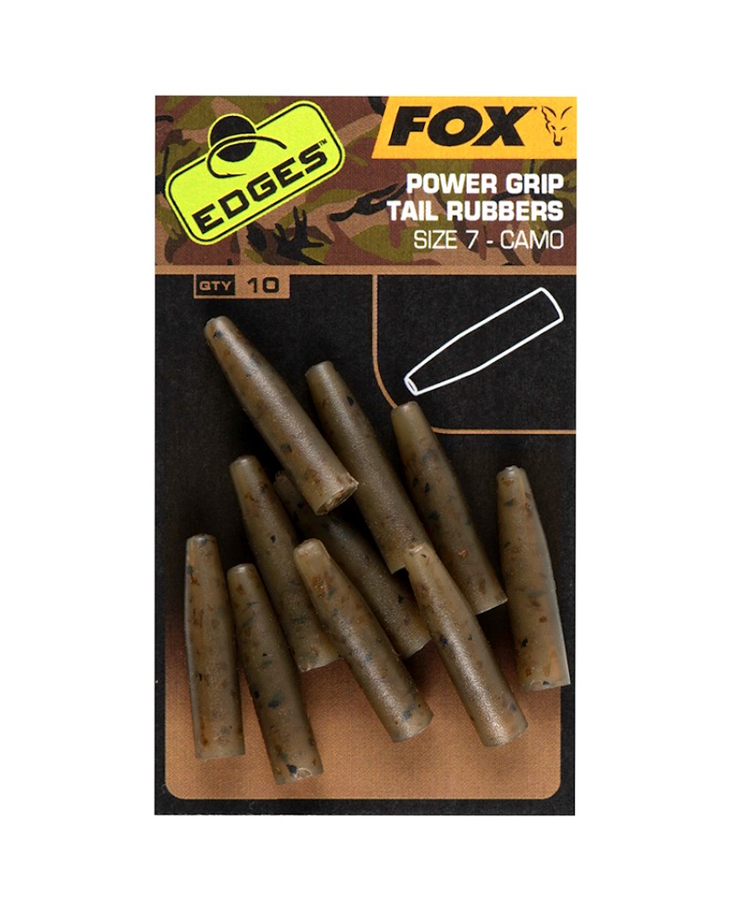 Nasadka Bezpiecznego Klipsa Fox Edges Camo PowerGrip Tail Rubbers Nr 7 10szt.