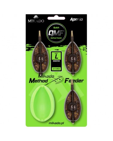 Koszyk Method Feeder Mikado Aperio Q.M.F. System L Zestaw 3x30g + Foremka