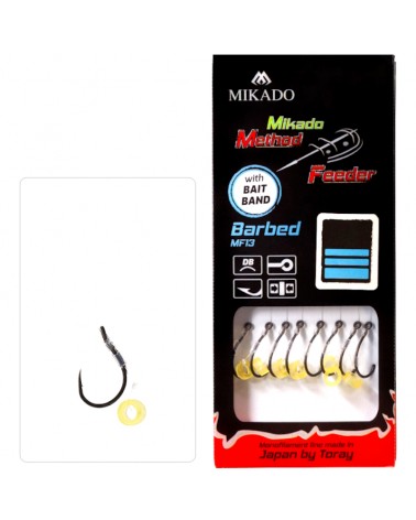 Przypon Mikado Method Feeder Z Gumką Hak Z Zadziorem Nr 6 Żyłka 0.25mm 10cm 8szt.