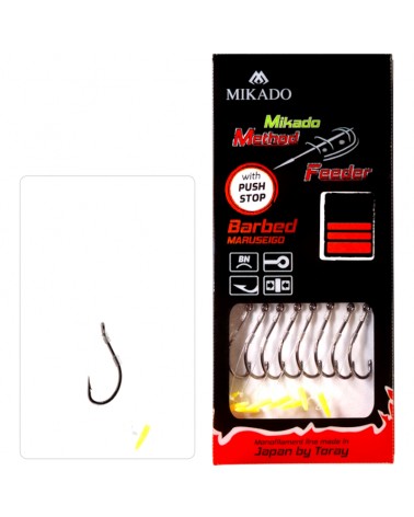Przypon Mikado Method Feeder Z Push Stopem Hak Z Zadziorem Nr 10 Żyłka 0.23mm 10cm op.8szt.
