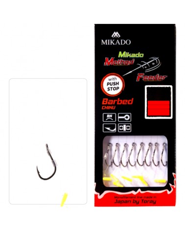 Przypon Mikado Method Feeder Z Push Stopem Hak Z Zadziorem Nr 6 Żyłka 0.28mm 10cm op.8szt.