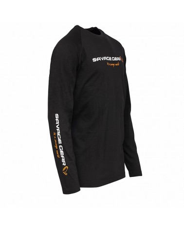 Koszulka Savage Gear Z Długim Rękawem Signature Logo Long Sleeve T-Shirt M Black Caviar