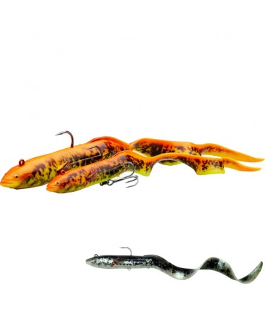Guma 4D Real Eel Savage Gear 20cm 38g Sinking Black/Green/Pearl Php