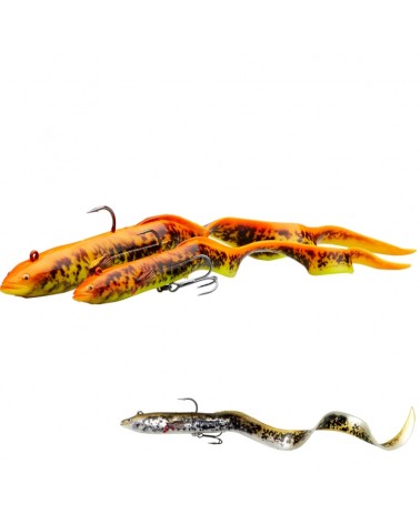 Guma 4D Real Eel Savage Gear 20cm 38g Sinking Olive/Pearl PHP