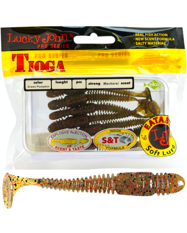 Guma Ripper Lucky John Tioga 2.4" 6.1cm PA03 Green Pumpkin 9szt.