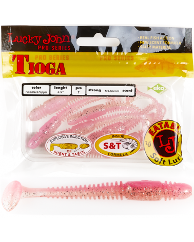 Guma Ripper Lucky John Tioga 2.4" 6.1cm T64 Pink Black Pepper 9szt.