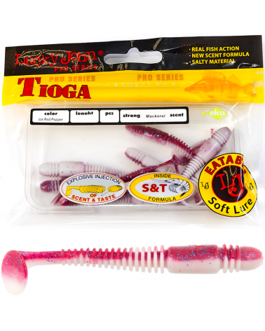 Guma Ripper Lucky John Tioga 2.4" 6.1cm T68 Ice Red Pepper 9szt.