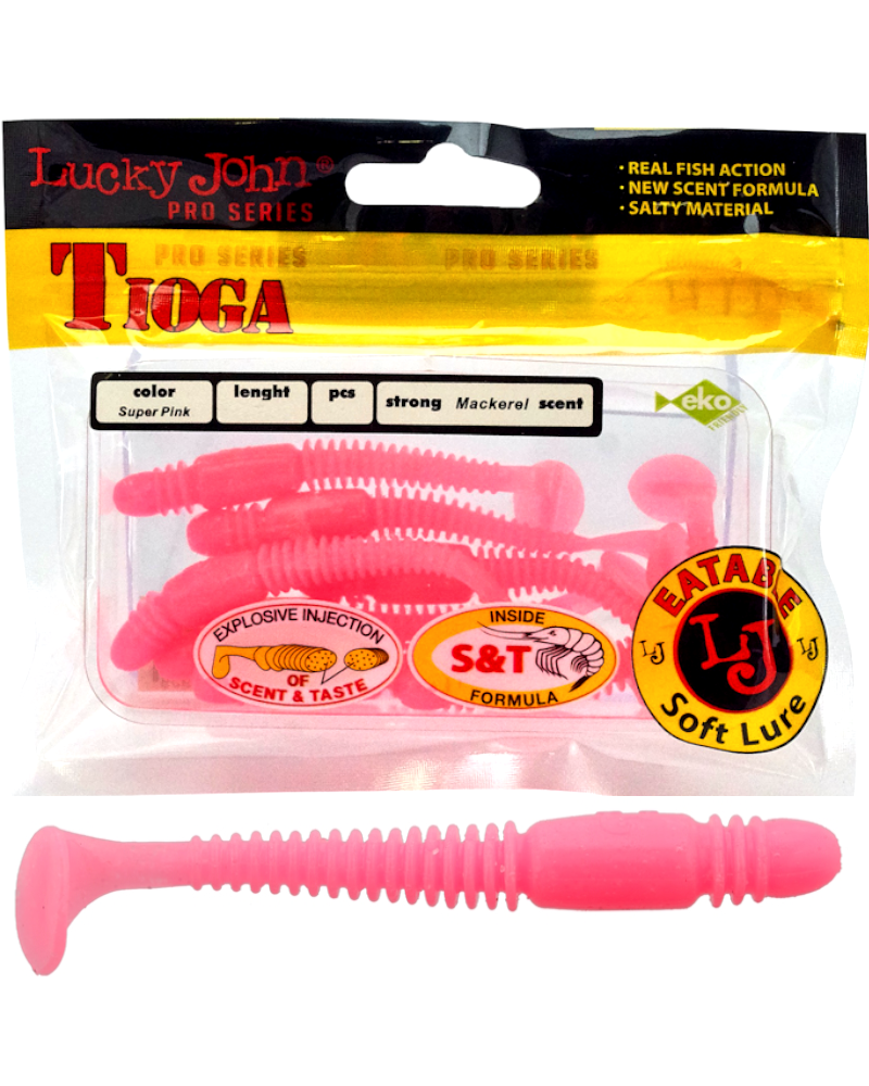 Guma Ripper Lucky John Tioga 2.9" 7.4cm F05 Super Pink 7szt.