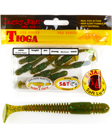 Guma Ripper Lucky John Tioga 2.9" 7.4cm S67 Oil Green Pepper 7szt.