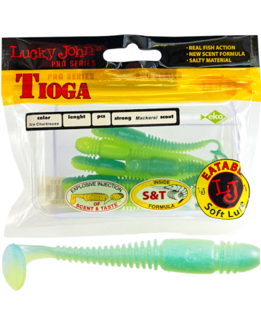 Guma Ripper Lucky John Tioga 2.9" 7.4cm T57 Ice Chartreuse 7szt.