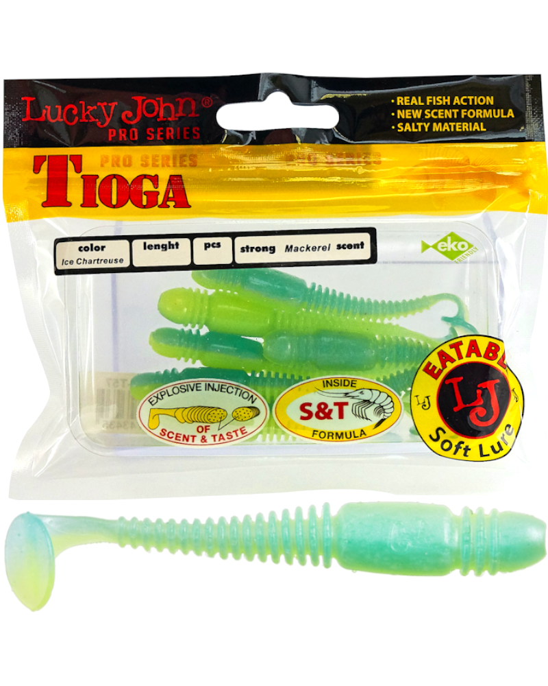 Guma Ripper Lucky John Tioga 2.9" 7.4cm T57 Ice Chartreuse 7szt.