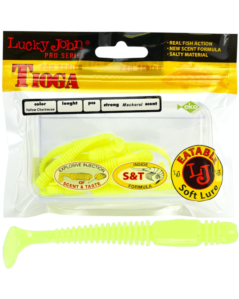 Guma Ripper Lucky John Tioga 2" 5cm S88 Yellow Chartreuse 10szt.