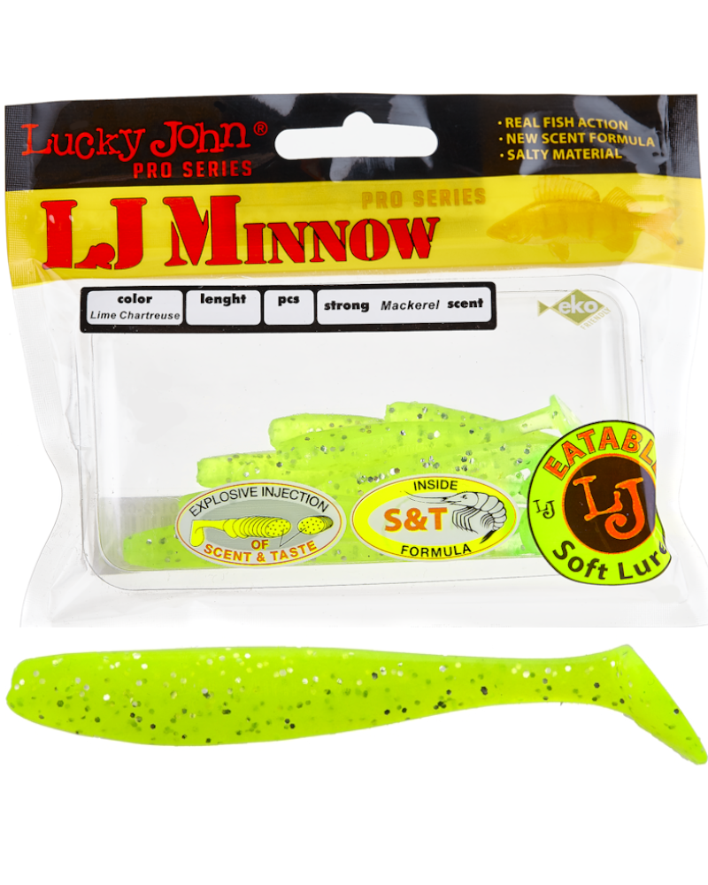 Guma Ripper Lucky John Minnow 2.2" 5.6cm 071 Lime Chartreuse 10szt.
