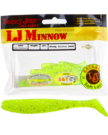 Guma Ripper Lucky John Minnow 2.2" 5.6cm 071 Lime Chartreuse 10szt.