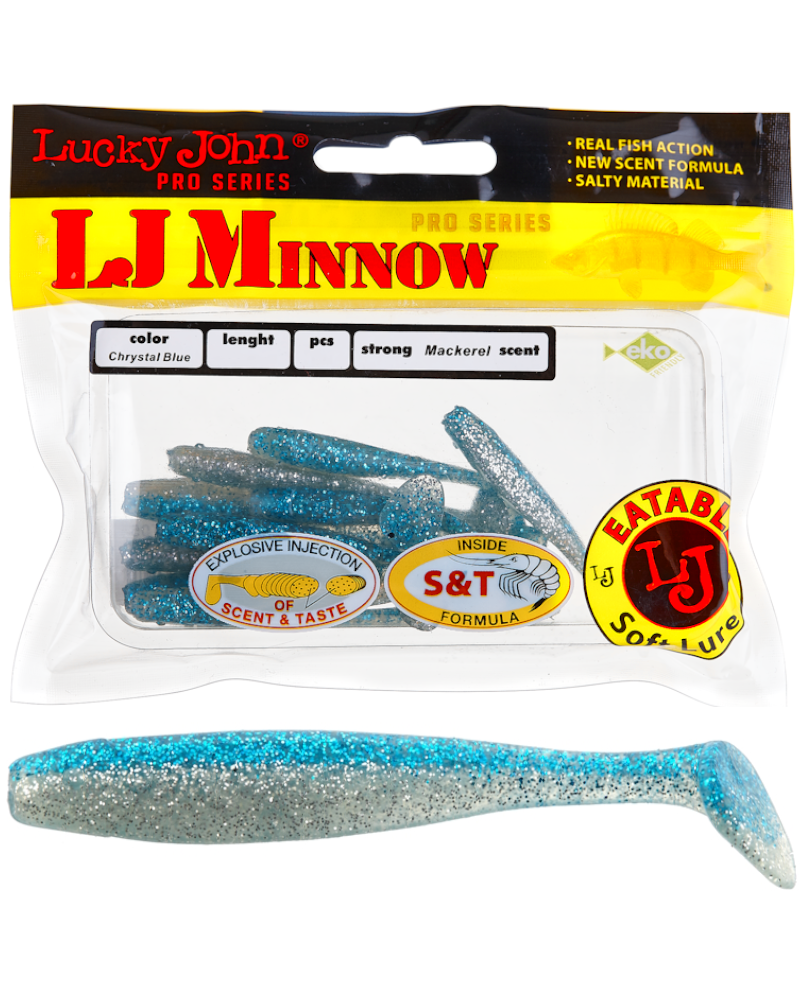 Guma Ripper Lucky John Minnow 2.2" 5.6cm T05 Chrystal Blue 10szt.