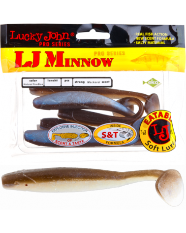Guma Ripper Lucky John Minnow 2.2" 5.6cm T46 Natural Pro Blue 10szt.