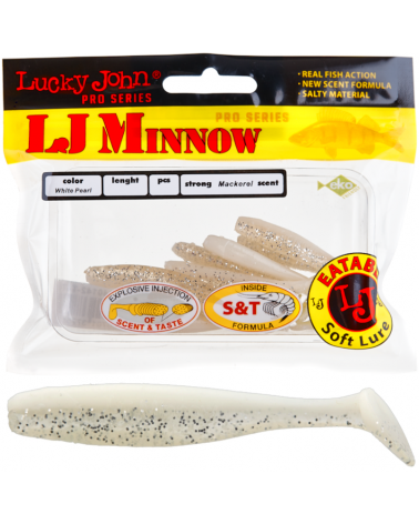 Guma Ripper Lucky John Minnow 2.2" 5.6cm T47 White Pearl 10szt.