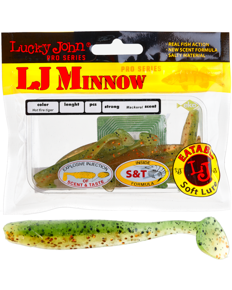 Guma Ripper Lucky John Minnow 2.2" 5.6cm T51 Hot Fire Tiger 10szt.