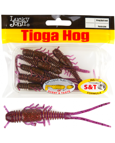 Guma Robak Lucky John Tioga Hog 2.5" 6.35cm S13 Purple Plum 9szt.
