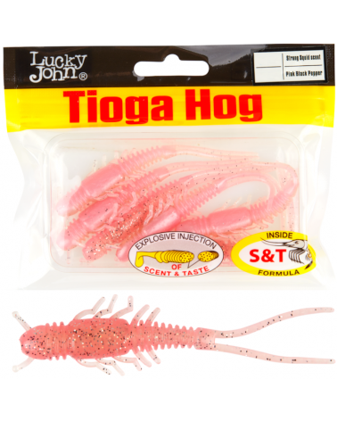 Guma Robak Lucky John Tioga Hog 2.5" 6.35cm T64 Pink Black Pepper 9szt.