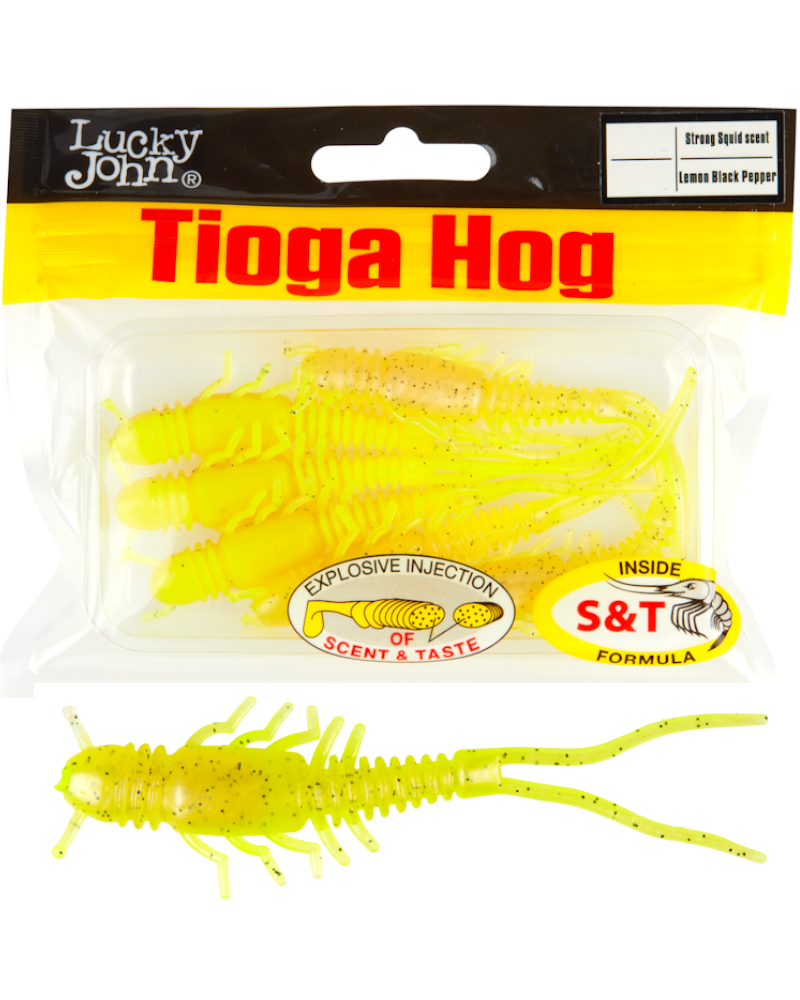 Guma Robak Lucky John Tioga Hog 3.5" 8.9cm T66 Lemon Black Pepper 6szt.