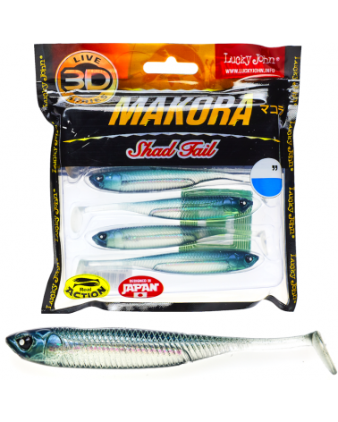 Guma Ripper Lucky John 3D Makora Shad Tail 4" 10cm 001 6szt.
