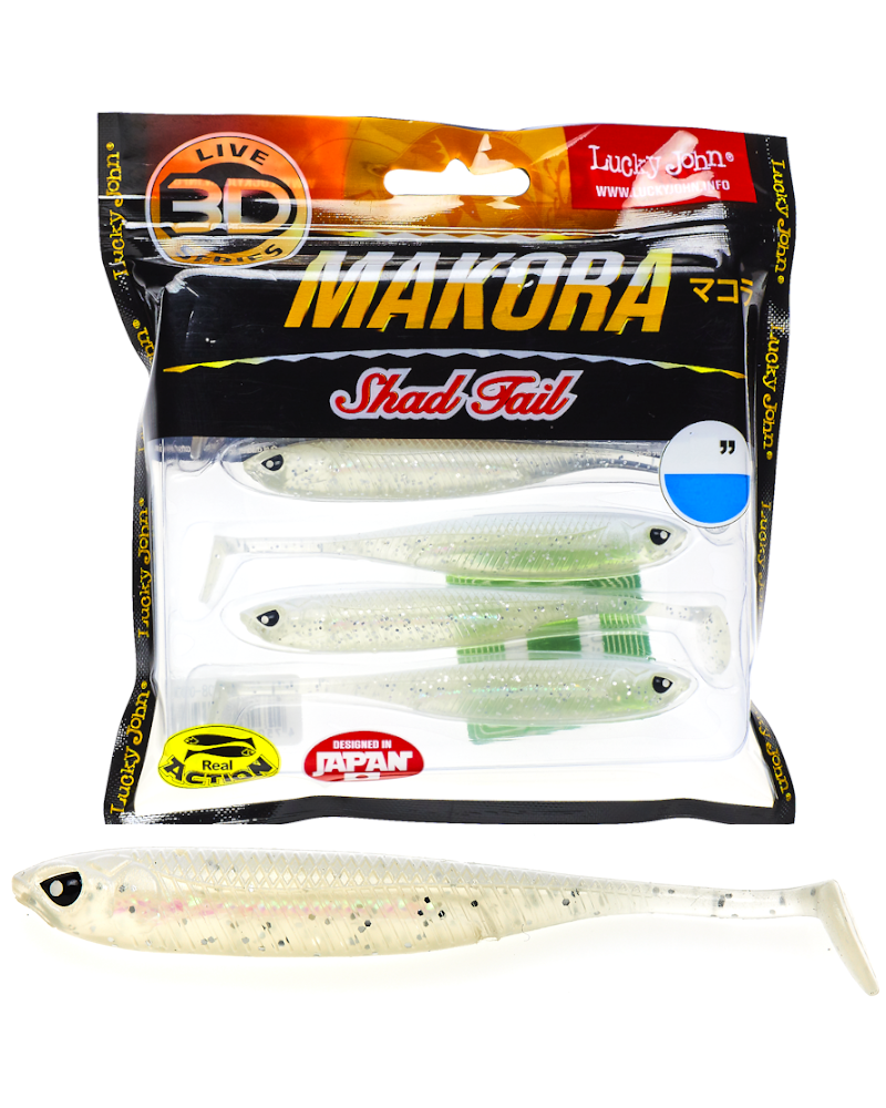 Guma Ripper Lucky John 3D Makora Shad Tail 4" 10cm 003 6szt.