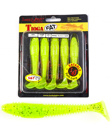 Guma Ripper Lucky John Tioga Fat 3.9" 9.9cm 071 Lime Chartreuse 5szt.