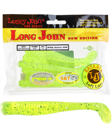 Guma Ripper Lucky John Long John 4.2" 10.7cm 071 Lime Chartreuse 6szt.