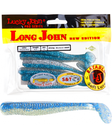 Guma Ripper Lucky John Long John 4.2" 10.7cm T05 Chrystal Blue 6szt.