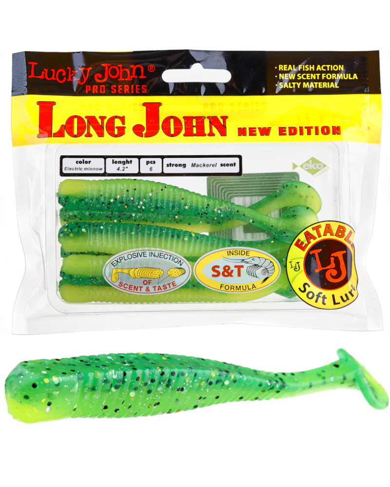 Guma Ripper Lucky John Long John 4.2" 10.7cm T18 Electrec Minnow 6szt.