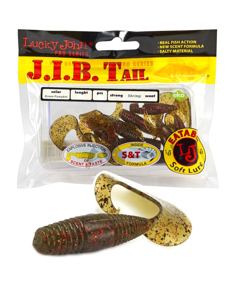 Guma Twister Lucky John J.I.B. Tail 1.5" 3.8cm PA03 Green Pumpkin 15szt.
