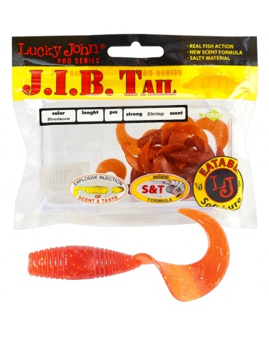 Guma Twister Lucky John J.I.B. Tail 1.5" 3.8cm PA39 Bloodworm 15szt.