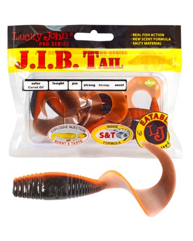 Guma Twister Lucky John J.I.B. Tail 1.5" 3.8cm T28 Carrot Oil 15szt.
