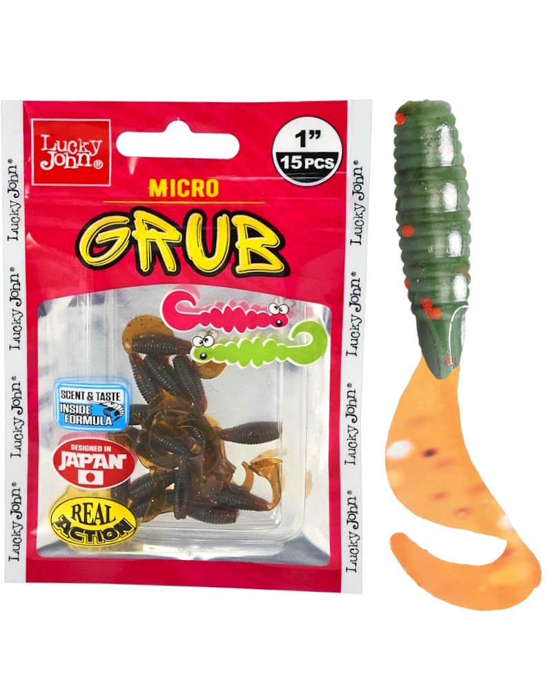 Guma Twister Lucky John Micro Grub 1" 2.5cm 085 Nagoya Shrimp 15szt.