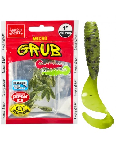 Guma Twister Lucky John Micro Grub 1" 2.5cm PA01 Watermelon 15szt.