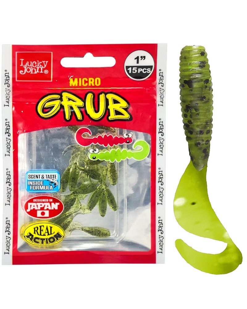 Guma Twister Lucky John Micro Grub 1" 2.5cm PA01 Watermelon 15szt.