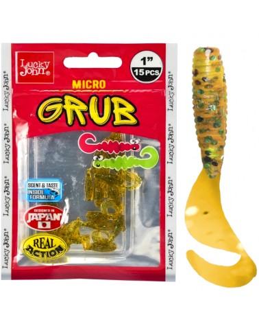 Guma Twister Lucky John Micro Grub 1" 2.5cm PA19 Osaka Pumpkin 15szt.