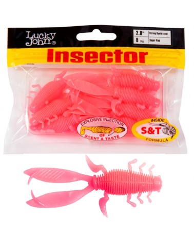 Guma Robak Lucky John Insector 2.8" 7cm F05 Super Pink 8szt.