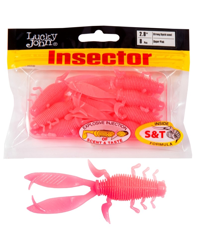 Guma Robak Lucky John Insector 2.8" 7cm F05 Super Pink 8szt.