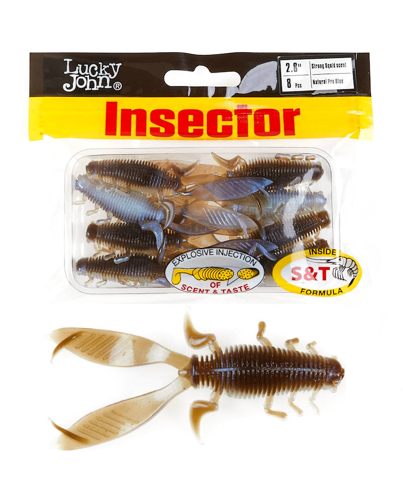 Guma Robak Lucky John Insector 2.8" 7cm T46 Natural Pro Blue 8szt.