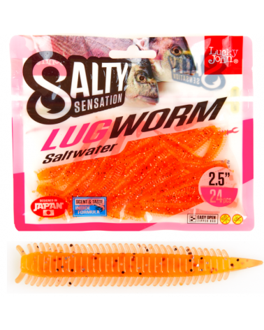 Guma Robak Lucky John Lugworm 2.5" 6.35cm F29N 24szt.