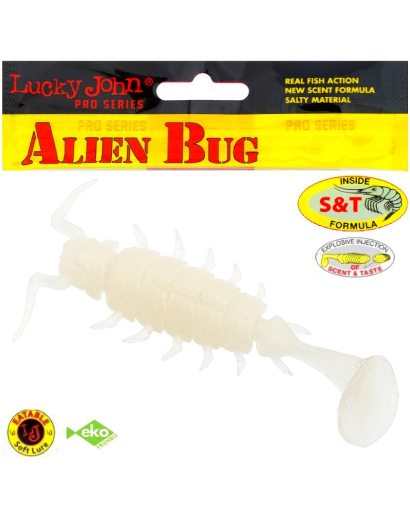 Guma Robak Lucky John Alien Bug 1.5" 3.8cm 033 Ocean Pearl 10szt.
