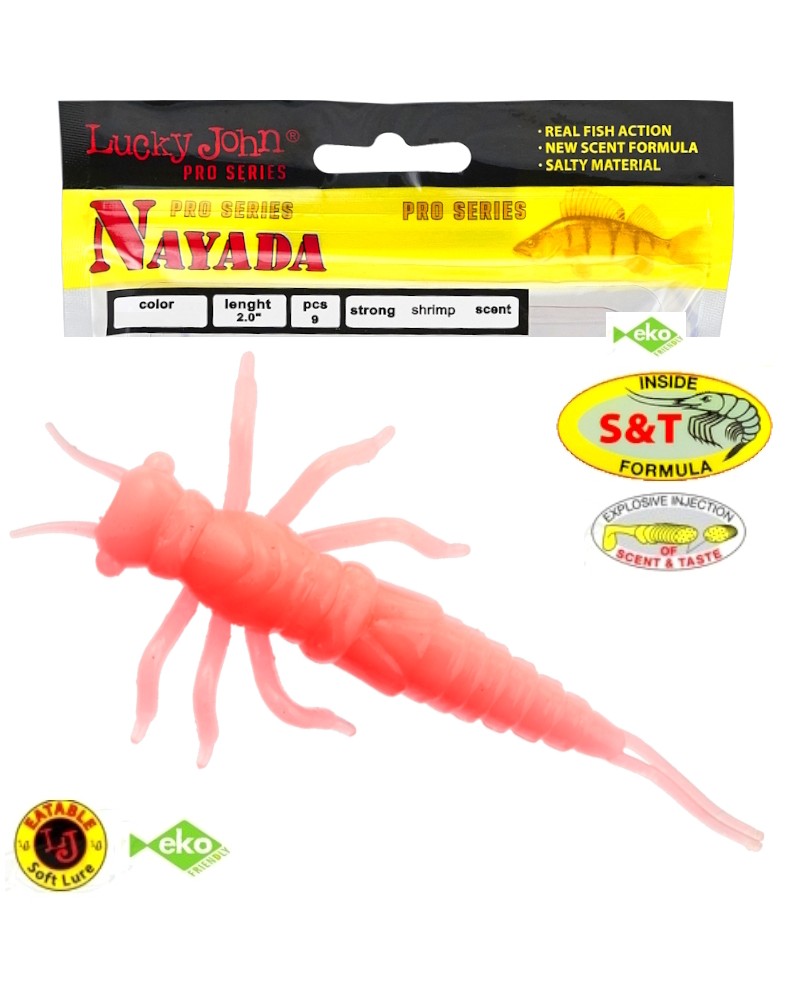 Guma Robak Lucky John Nayada 2" 5cm F05 Super Pink 9szt.