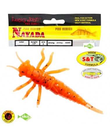 Guma Robak Lucky John Nayada 2" 5cm 036 Electric Orange 9szt.