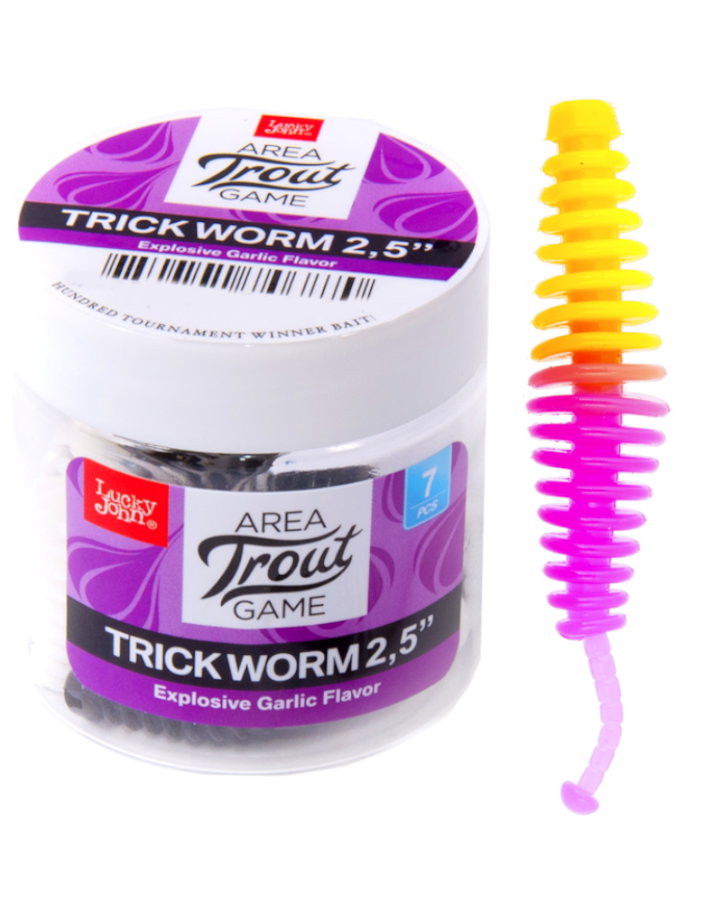 Guma Robak Lucky John Trick Worm 2.5" 6.35cm T95 7szt.