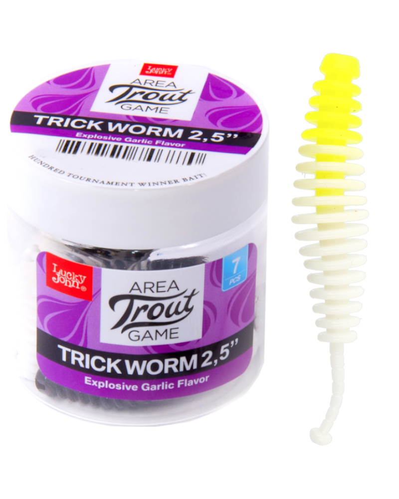 Guma Robak Lucky John Trick Worm 2.5" 6.35cm T92 7szt.