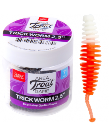 Guma Robak Lucky John Trick Worm 2.5" 6.35cm T93 7szt.